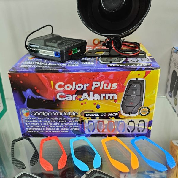 Alarma de auto universal con 6 carcasas para personalizar.
